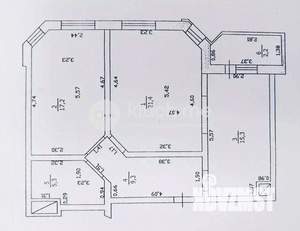 2-к квартира, вторичка, 69м2, 12/17 этаж