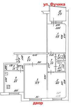 3-к квартира, вторичка, 66м2, 3/10 этаж