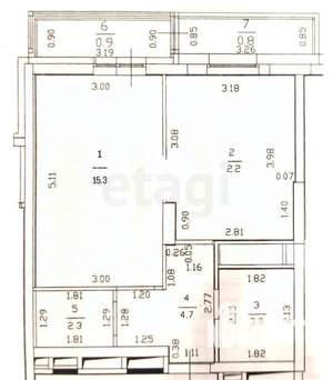 1-к квартира, вторичка, 43м2, 3/19 этаж