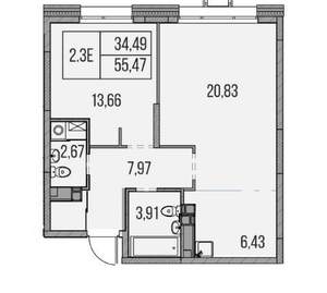 3-к квартира, вторичка, 57м2, 5/19 этаж