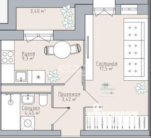 1-к квартира, вторичка, 32м2, 5/8 этаж