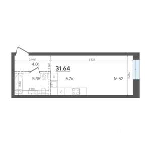 Студия квартира, вторичка, 32м2, 3/4 этаж