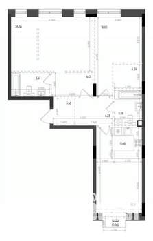 3-к квартира, вторичка, 98м2, 4/6 этаж