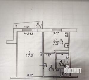 1-к квартира, вторичка, 34м2, 7/9 этаж