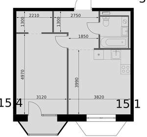 1-к квартира, вторичка, 43м2, 8/14 этаж