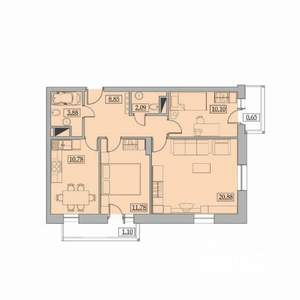 3-к квартира, вторичка, 69м2, 5/20 этаж