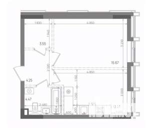 1-к квартира, вторичка, 41м2, 15/22 этаж