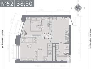 1-к квартира, строящийся дом, 38м2, 7/25 этаж