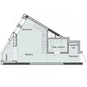 Студия квартира, строящийся дом, 27м2, 8/23 этаж