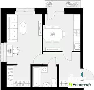 1-к квартира, вторичка, 41м2, 3/18 этаж
