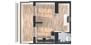 1-к квартира, вторичка, 45м2, 17/25 этаж