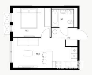 1-к квартира, вторичка, 34м2, 15/22 этаж