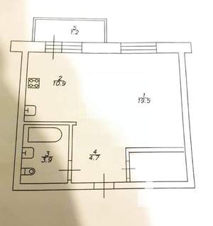 1-к квартира, вторичка, 42м2, 8/10 этаж