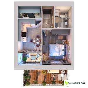 1-к квартира, вторичка, 37м2, 1/10 этаж