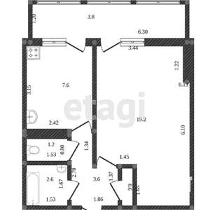 1-к квартира, вторичка, 35м2, 8/9 этаж