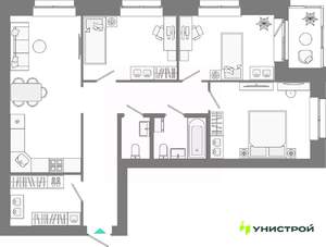 3-к квартира, вторичка, 82м2, 4/10 этаж