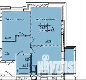 2-к квартира, сданный дом, 58м2, 3/19 этаж