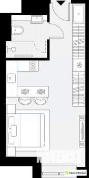 1-к квартира, вторичка, 26м2, 5/27 этаж