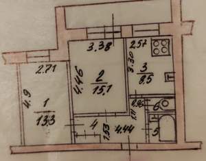 2-к квартира, вторичка, 53м2, 8/9 этаж