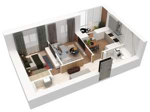 2-к квартира, строящийся дом, 52м2, 2/23 этаж