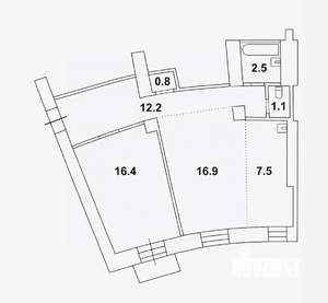 2-к квартира, вторичка, 57м2, 3/5 этаж