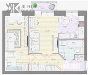 2-к квартира, вторичка, 41м2, 3/5 этаж