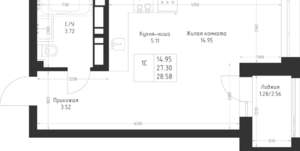Студия квартира, вторичка, 29м2, 5/23 этаж