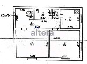 2-к квартира, вторичка, 63м2, 1/3 этаж