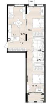 3-к квартира, вторичка, 70м2, 6/9 этаж