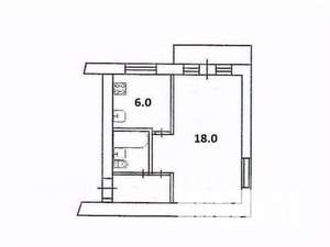 1-к квартира, вторичка, 34м2, 5/5 этаж