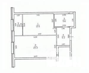 2-к квартира, сданный дом, 50м2, 7/9 этаж
