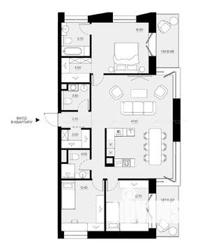 3-к квартира, вторичка, 116м2, 4/5 этаж