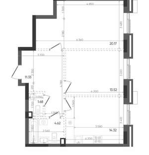 2-к квартира, строящийся дом, 66м2, 10/22 этаж