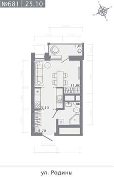 Студия квартира, вторичка, 25м2, 18/23 этаж