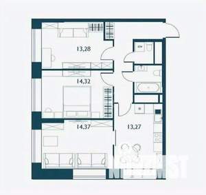 3-к квартира, вторичка, 70м2, 16/19 этаж
