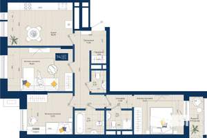 3-к квартира, вторичка, 90м2, 7/9 этаж