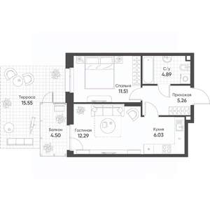2-к квартира, вторичка, 46м2, 3/20 этаж