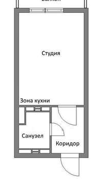 Студия квартира, вторичка, 14м2, 4/4 этаж