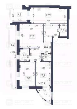 3-к квартира, вторичка, 138м2, 3/12 этаж