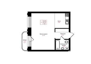 1-к квартира, вторичка, 40м2, 17/25 этаж
