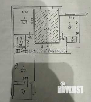 3-к квартира, вторичка, 68м2, 4/9 этаж