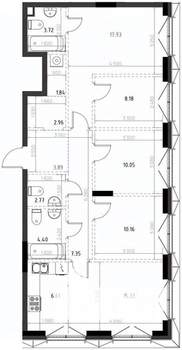 3-к квартира, вторичка, 95м2, 4/15 этаж