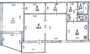 2-к квартира, вторичка, 68м2, 7/10 этаж