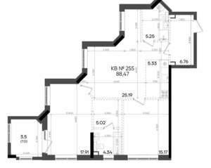 2-к квартира, вторичка, 88м2, 17/23 этаж