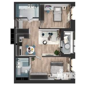 2-к квартира, вторичка, 67м2, 3/23 этаж