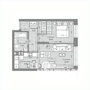 2-к квартира, вторичка, 47м2, 10/19 этаж