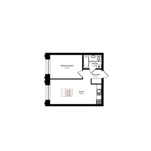 1-к квартира, вторичка, 40м2, 8/25 этаж