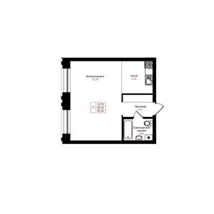 Студия квартира, вторичка, 40м2, 14/25 этаж