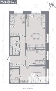 3-к квартира, вторичка, 83м2, 17/23 этаж
