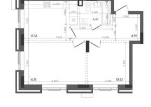 2-к квартира, строящийся дом, 52м2, 17/22 этаж